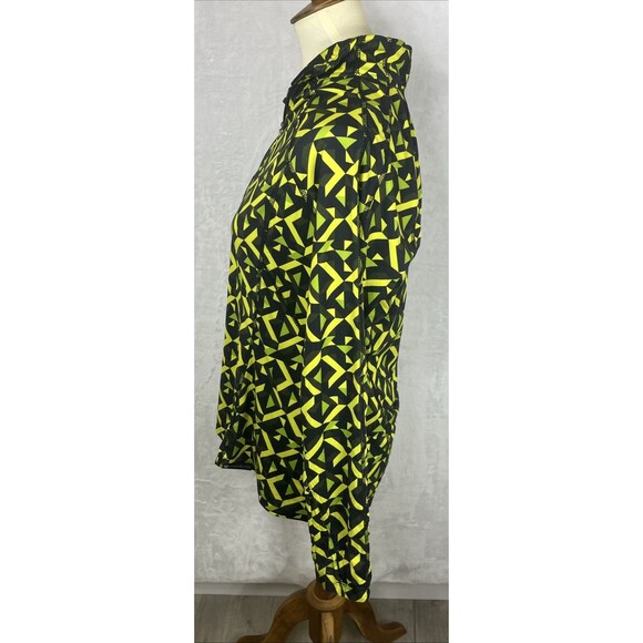 Obermeyer Women's Activewear Top 1/4 Zip Black Yellow Green Size Large - Picture 4 of 8